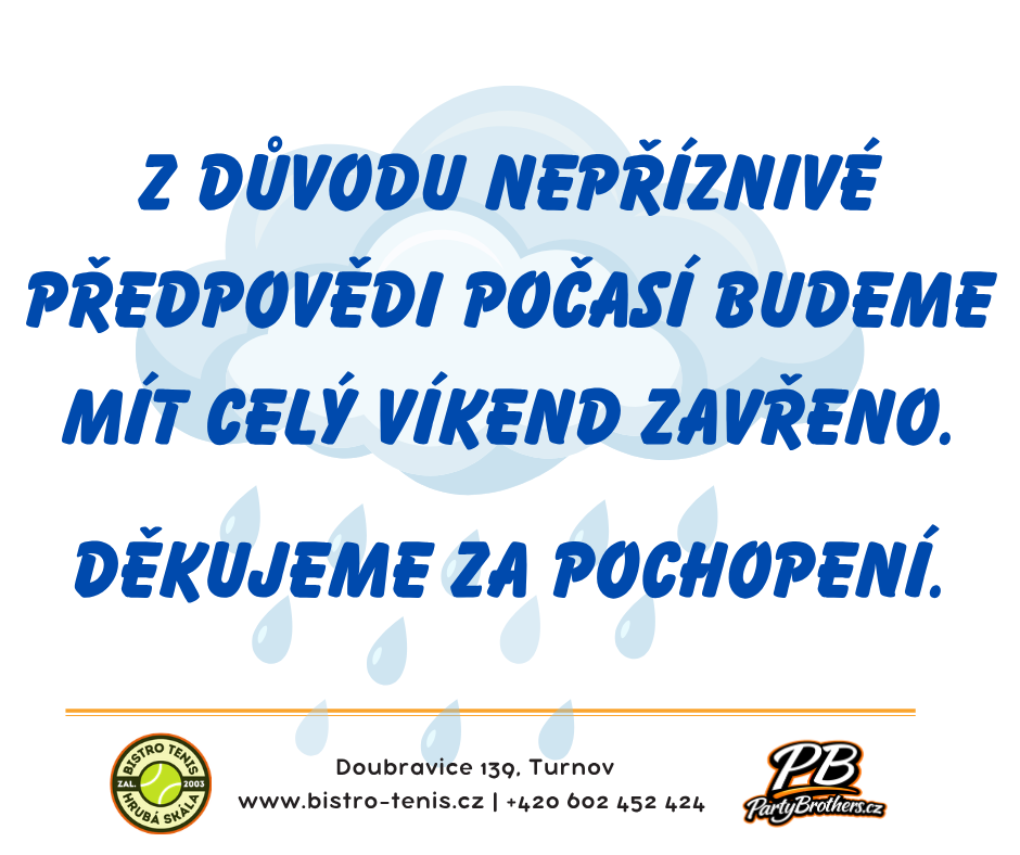 Květnová OTEVÍRACÍ DOBA Zavřeno